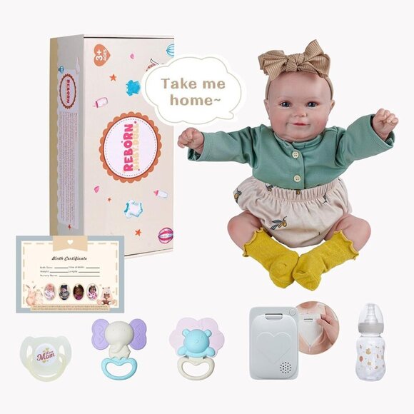 🆕 Brand New - 20-Inch Realistic Newborn Boy Soft Vinyl Body Reborn Baby Doll - Picture 7 of 7